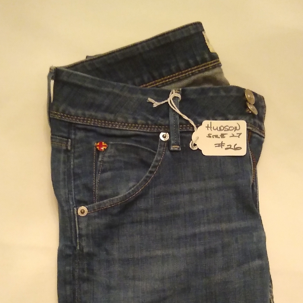 Hudson Skinny Jeans Dark Blue Denim with Silver Buttons, #26 - Picture 11 of 11